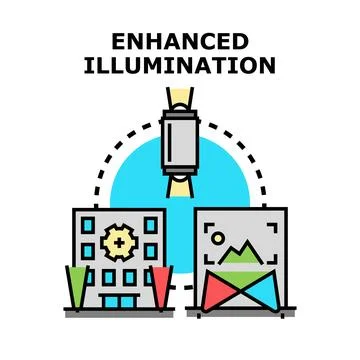 Enhanced illumination concept optimizing visual quality settings Stock Illustration