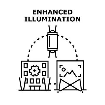 Enhanced illumination concept optimizing visual quality settings Stock Illustration