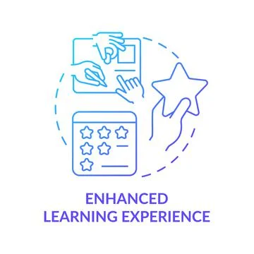 Enhanced learning experience blue gradient concept icon Stock Illustration