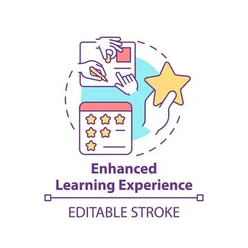 Enhanced learning experience concept icon Stock Illustration