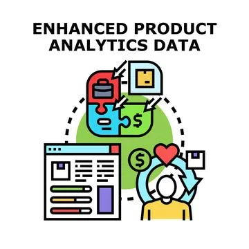 Enhanced product analytics data for business strategy Stock Illustration