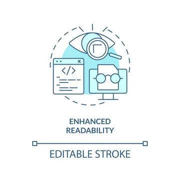 Enhanced readability turquoise concept icon 스톡 일러스트