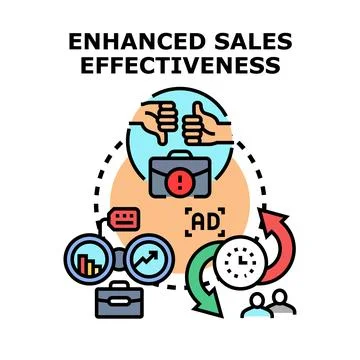 Enhanced sales effectiveness improving business performance 库存插图