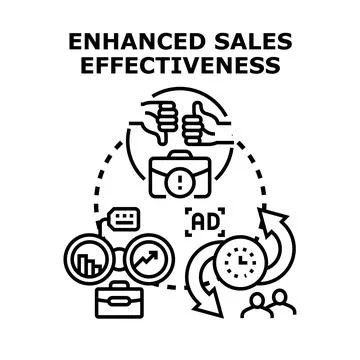 Enhanced sales effectiveness improving business performance 库存插图