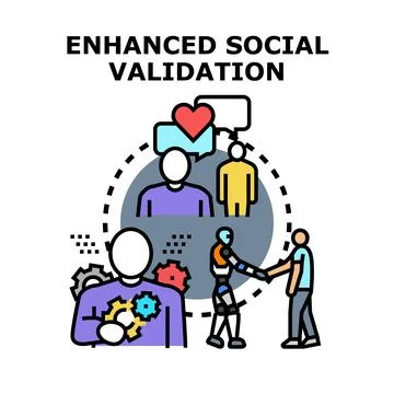 Enhanced social validation concept using digital technology Stock Illustration