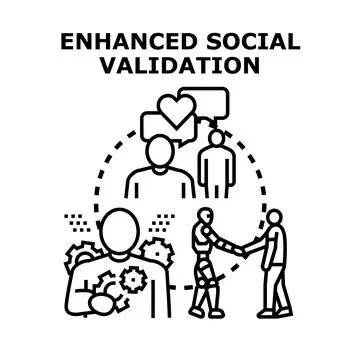 Enhanced social validation concept using digital technology Stock Illustration