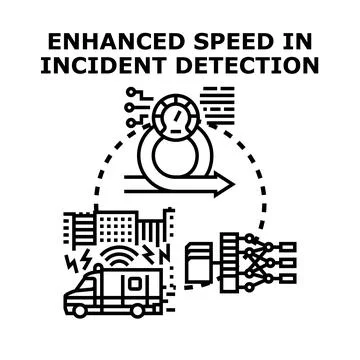 Enhanced speed incident detection system processing data Stock Illustration