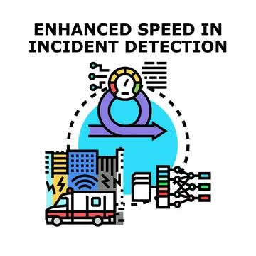 Enhanced speed incident detection system processing data Stock Illustration
