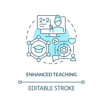 Enhanced teaching gradient concept editable icon Stock Illustration