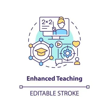 Enhanced teaching multicolor concept icon Stock Illustration