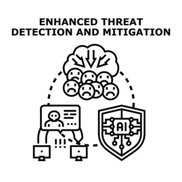 Enhanced threat detection and mitigation protecting digital data Stock Illustration