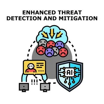 Enhanced threat detection and mitigation protecting digital data Stock Illustration