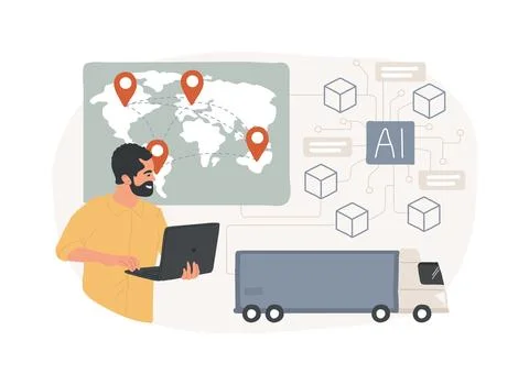 Enhanced Transparency with AI-Backed Blockchain abstract concept vector Stock Illustration