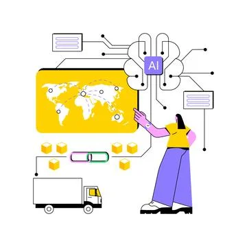Enhanced Transparency with AI-Backed Blockchain abstract concept vector Stock Illustration