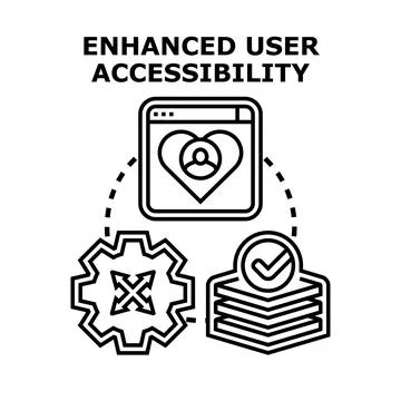 Enhanced user accessibility connecting user experience and settings Stock Illustration