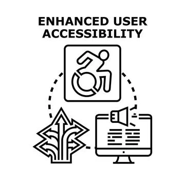 Enhanced user accessibility providing digital inclusion solutions Stock Illustration