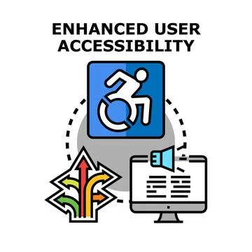 Enhanced user accessibility providing digital inclusion solutions Stock Illustration