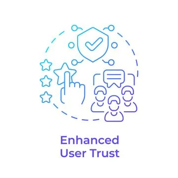 Enhanced user trust blue gradient concept icon Stock Illustration