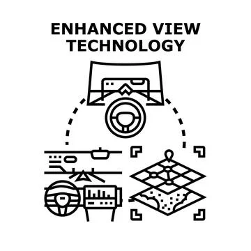 Enhanced view technology for autonomous driving systems Stock Illustration