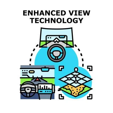 Enhanced view technology for autonomous driving systems Stock Illustration