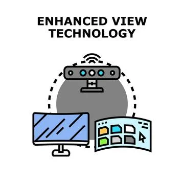 Enhanced view technology concept with interactive interface 스톡 일러스트
