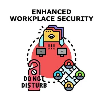 Enhanced workplace security concept for data protection イラスト素材