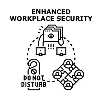 Enhanced workplace security concept for data protection Stock Illustration