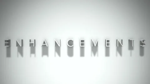 Enhancements 3D title animation with shadows on a white background Stock Footage 297818388