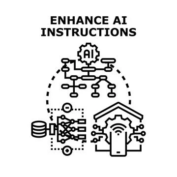 Enhancing artificial intelligence instructions and smart home automation Illustrazione stock