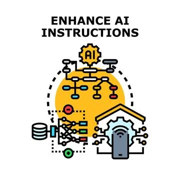 Enhancing artificial intelligence instructions and smart home automation 스톡 일러스트