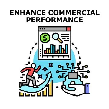 Enhancing business performance with digital strategy and data analysis Stock Illustration