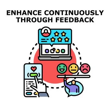 Enhancing business processes continuously through user feedback Stock Illustration