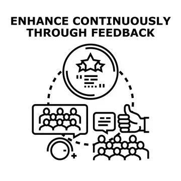 Enhancing business quality through continuous feedback review process 스톡 일러스트