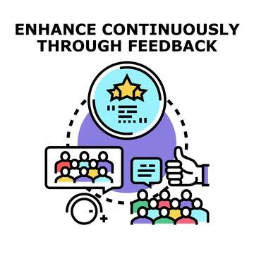 Enhancing business quality through continuous feedback review process Stock Illustration