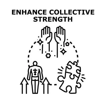 Enhancing collective strength and teamwork for growth Stock Illustration