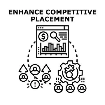 Enhancing competitive placement through strategic analysis and growth Stock Illustration