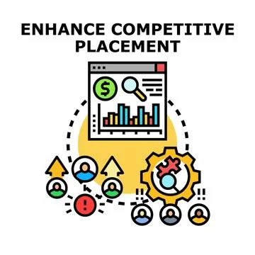 Enhancing competitive placement through strategic analysis and growth Illustrazione stock