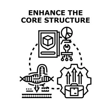 Enhancing core structure conceptualizing business process improvement Stock Illustration