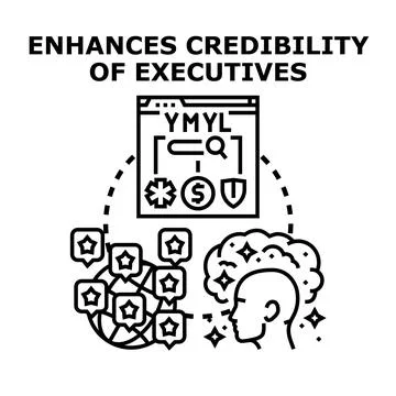 Enhancing credibility for executives with e a t principles Stock Illustration