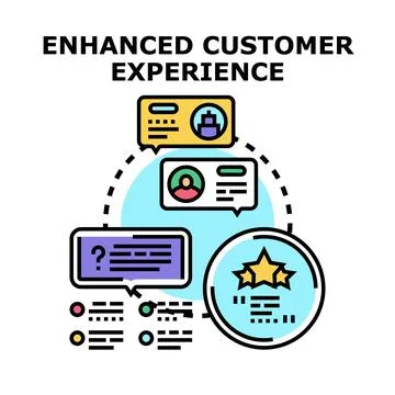 Enhancing customer experience journey and satisfaction management Stock Illustration
