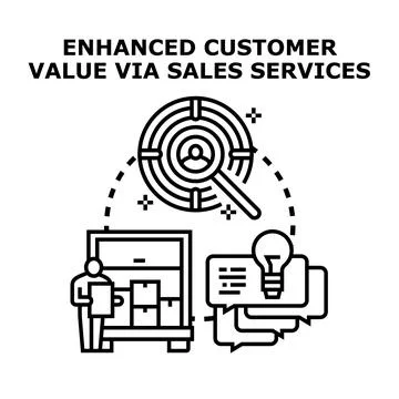 Enhancing customer value through sales services concept Stock Illustration