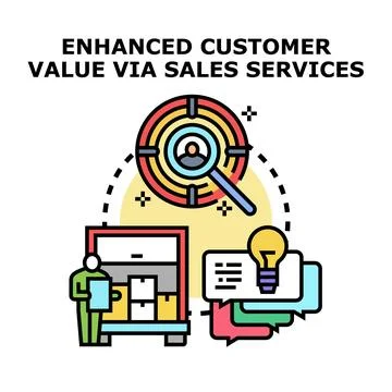 Enhancing customer value through sales services concept Stock Illustration