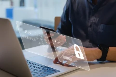 Enhancing cybersecurity with 2FA Two-Factor Authentication, Login Security,.. Stock Photos