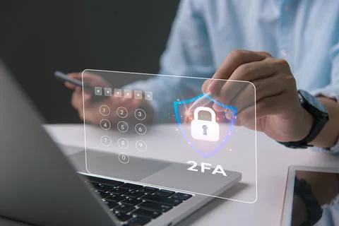 Enhancing cybersecurity with 2FA Two-Factor Authentication, Login Security,.. Stock Photos