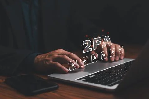 Enhancing cybersecurity with 2FA Two-Factor Authentication, Login Security,.. Stock Photos
