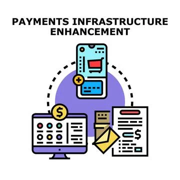 Enhancing digital payment infrastructure for secure transactions Stock Illustration