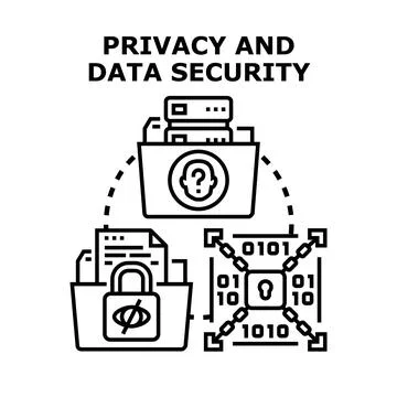 Enhancing digital privacy and data security concept Stock Illustration