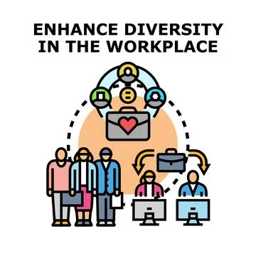 Enhancing diversity in the workplace concept illustration Stock Illustration