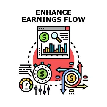 Enhancing earnings flow process for revenue growth Stock Illustration