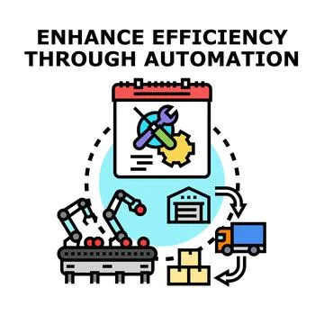 Enhancing efficiency through automation concept in business Stock Illustration